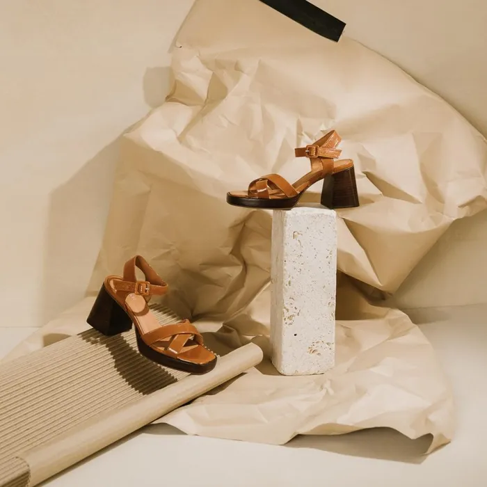 Women Sandals Jonak CrossStrap Sandals With Chunky Heels