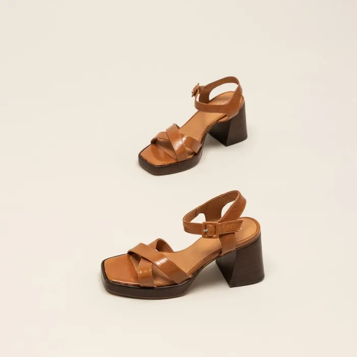 Women Sandals Jonak CrossStrap Sandals With Chunky Heels