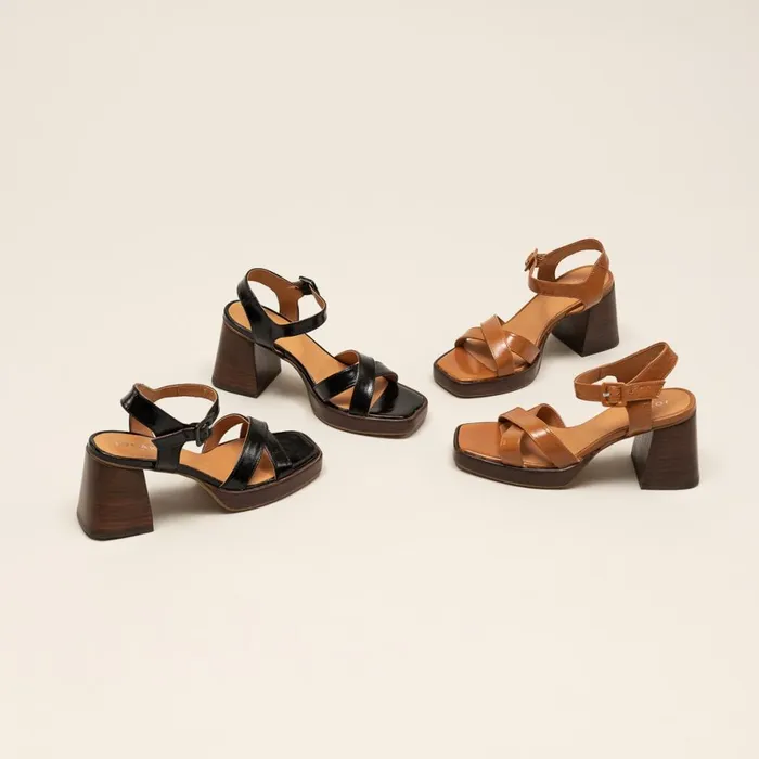 Women Sandals Jonak CrossStrap Sandals With Chunky Heels