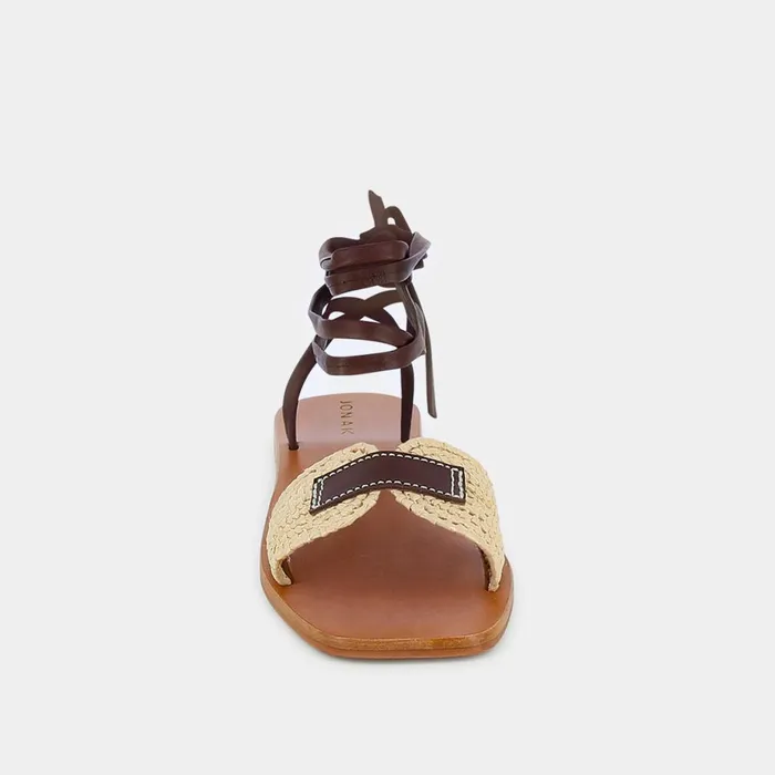 Women Sandals Jonak Rafia And Leather Sandals