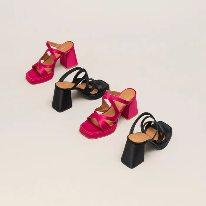 Women Sandals Jonak Sandals With Heels And Square Toe