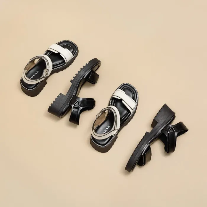 Women Sandals Jonak Sandals With Notched Soles And Buckles