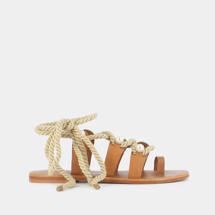 Women Sandals Jonak Sandals With Straps Beads And Braided Straps