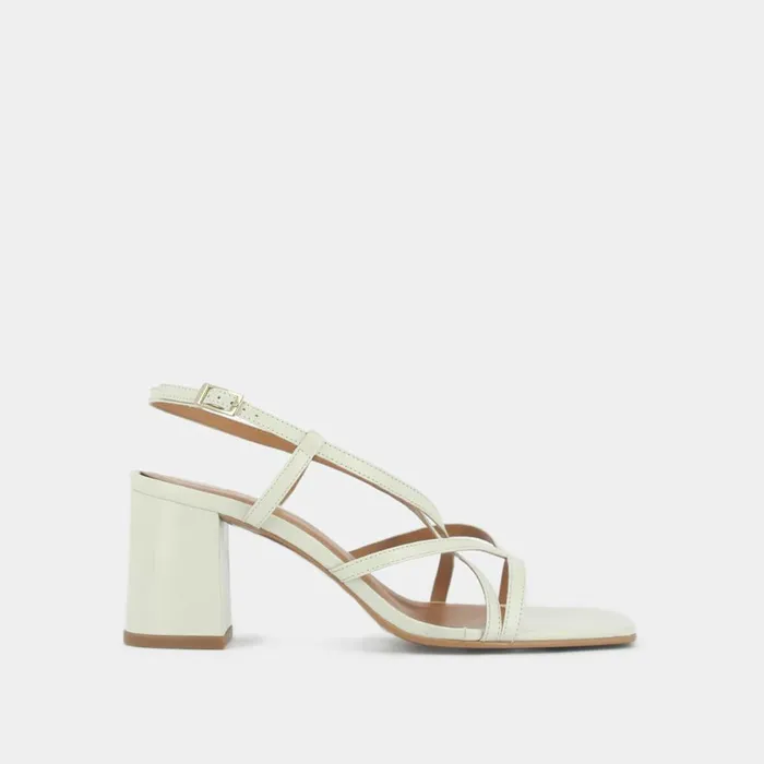 Women Sandals Jonak Square Toe Flanged Heeled Sandals