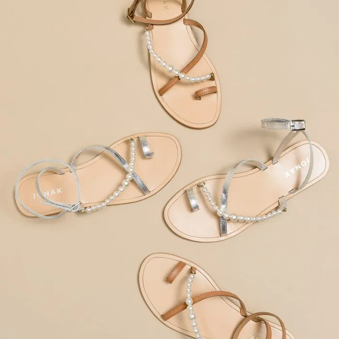 Women Sandals Jonak Strappy And Beaded Sandals