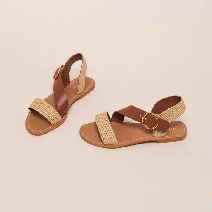 Women Sandals Jonak TwoMaterial Buckle Sandals