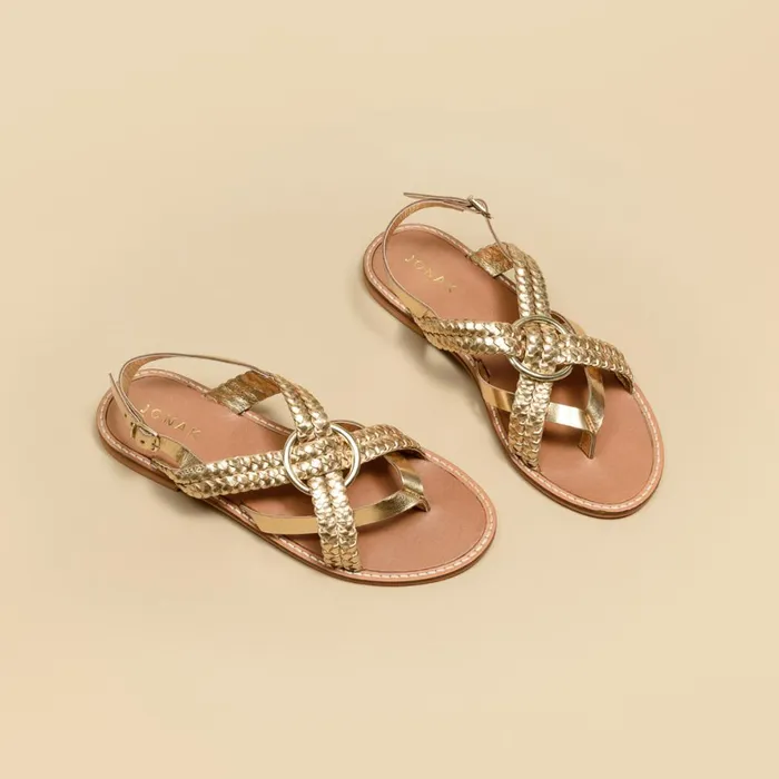 Women Sandals Jonak Woven Flat Sandals