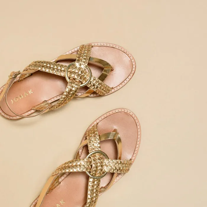 Women Sandals Jonak Woven Flat Sandals