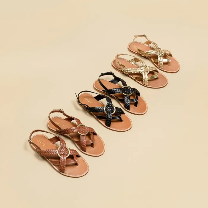 Women Sandals Jonak Woven Flat Sandals