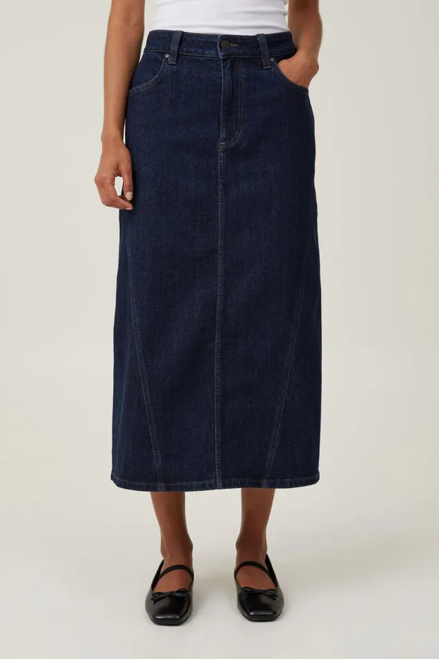 Women Skirts and Shorts Cotton On Kai Denim Midi Skirt Indigo