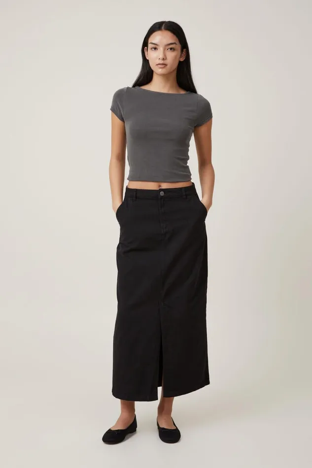 Women Skirts Cotton On Ryder Utility Maxi Skirt Black