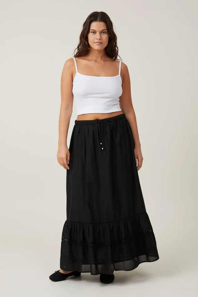 Women Skirts Cotton On Rylee Lace Maxi Skirt Black