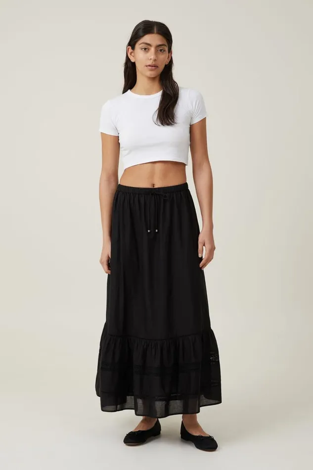 Women Skirts Cotton On Rylee Lace Maxi Skirt Black