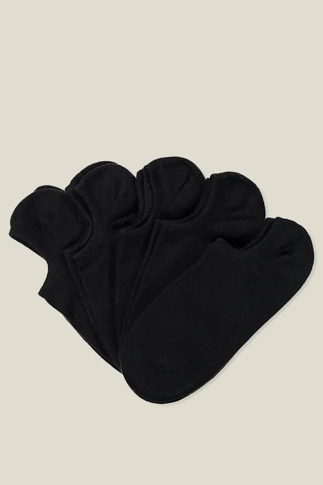Women Socks Cotton On 5Pk Sports Low Cut Sock Black