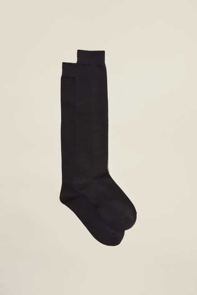 Women Socks Cotton On Classic Knee High Socks Black