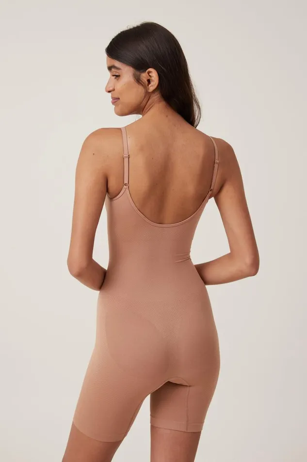 Women Solutions Cotton On Seamless Shapewear Bodysuit Short Maple Sugar