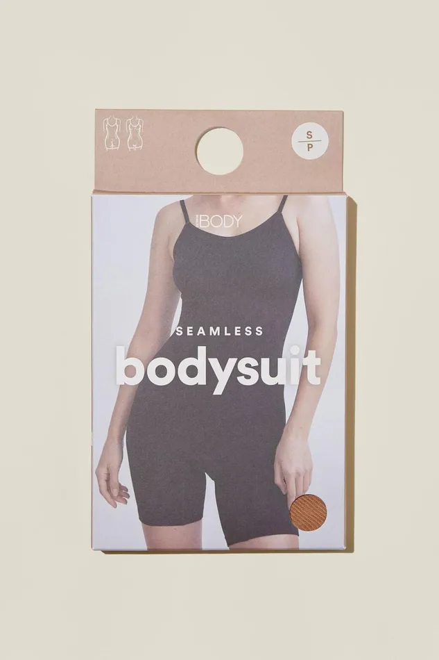 Women Solutions Cotton On Seamless Shapewear Bodysuit Short Maple Sugar