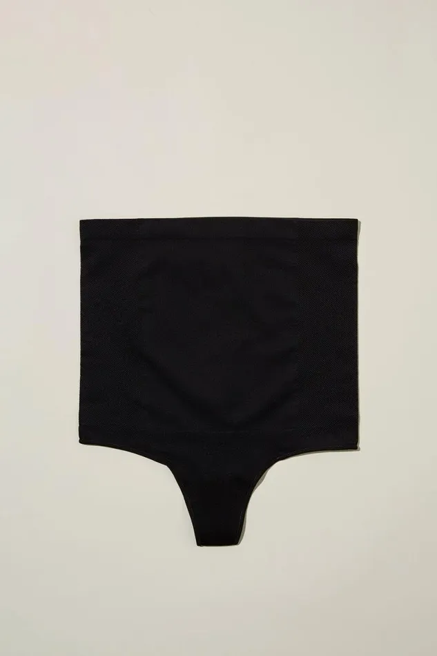 Women Solutions Cotton On Seamless Shapewear High Waist G String Brief Black