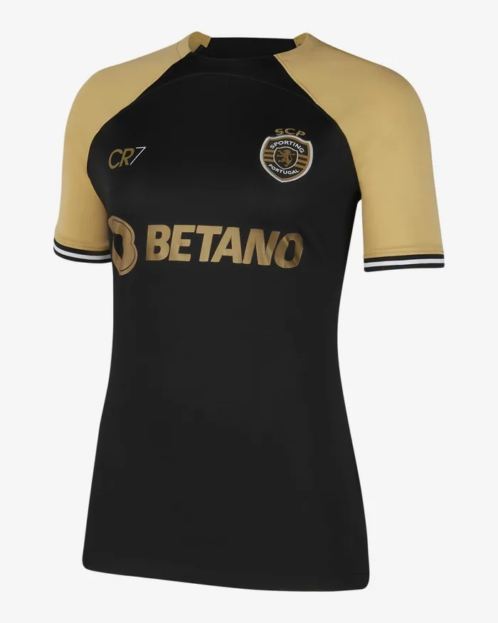 Women Sporting Cp X Cr7 202324 Stadium Blackjersey Goldjersey Gold Nike Tops And TShirts Women Sporting Cp X Cr7 202324 Stadium Blackjersey Goldjersey Gold Nike Tops And TShirts