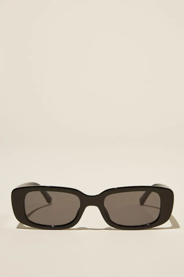 Women Sunglasses Cotton On Abby Rectangle Sunglasses Black