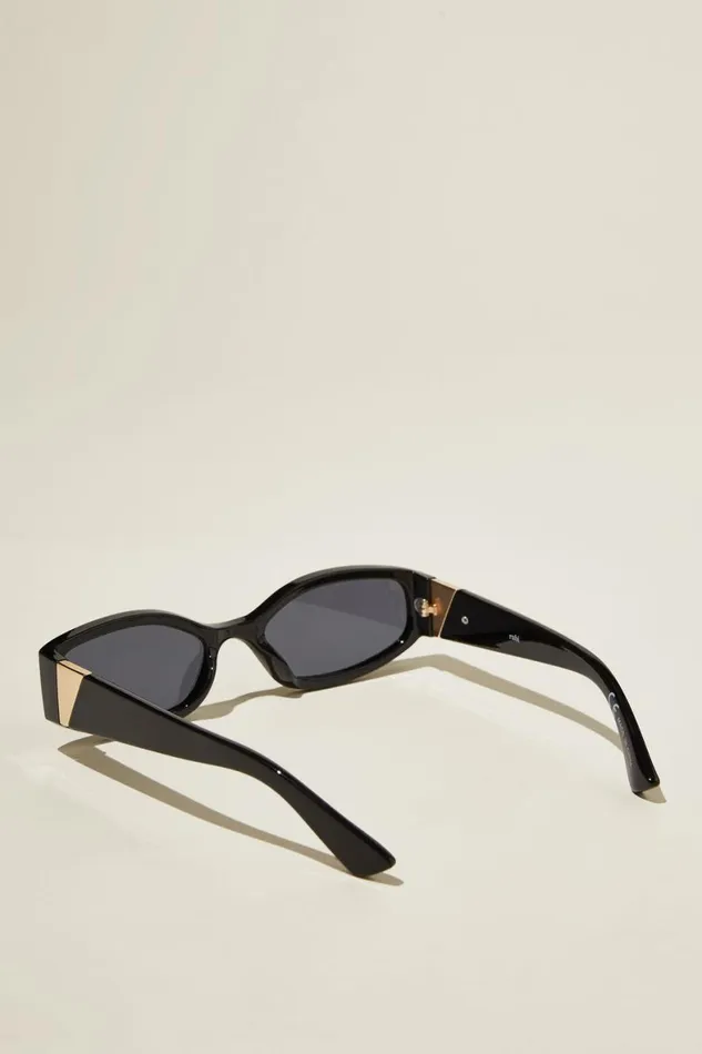 Women Sunglasses Cotton On Ellis Slimline Racer Black