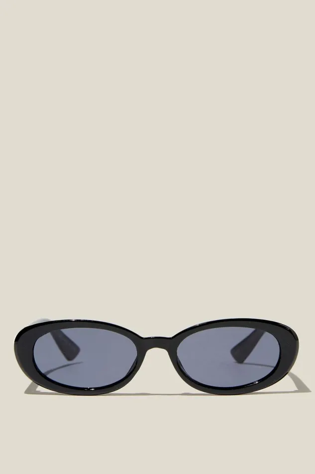 Women Sunglasses Cotton On Ophelia Oval Sunglasses Black