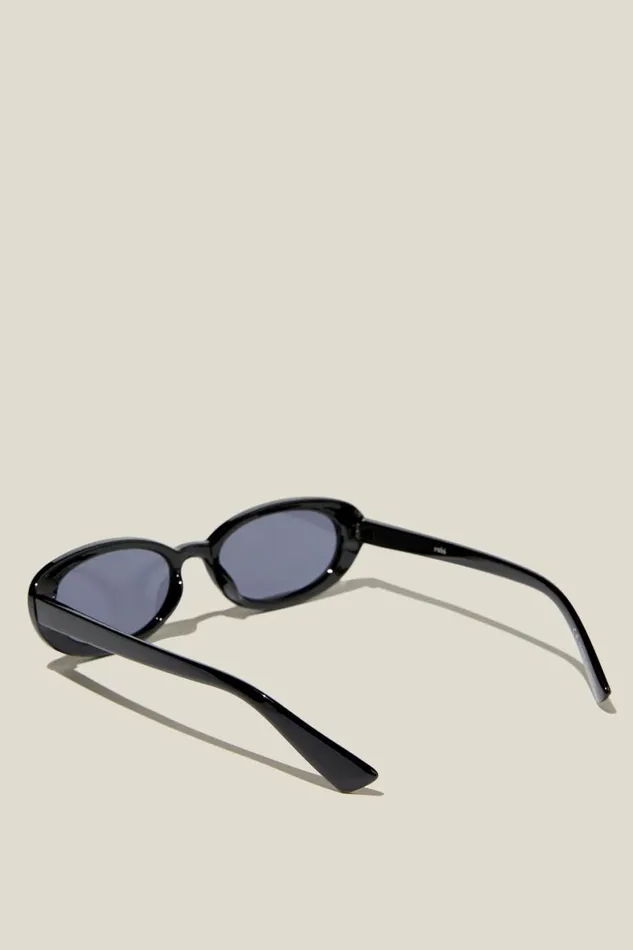 Women Sunglasses Cotton On Ophelia Oval Sunglasses Black