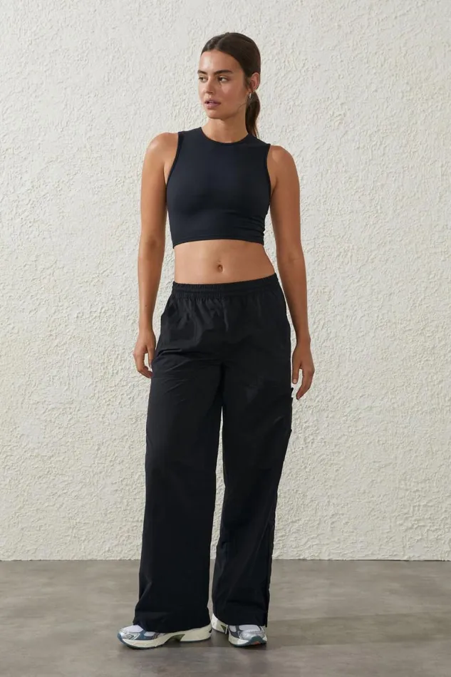 Women Sweats and Hoodies Cotton On Active Woven Snap Pant Black