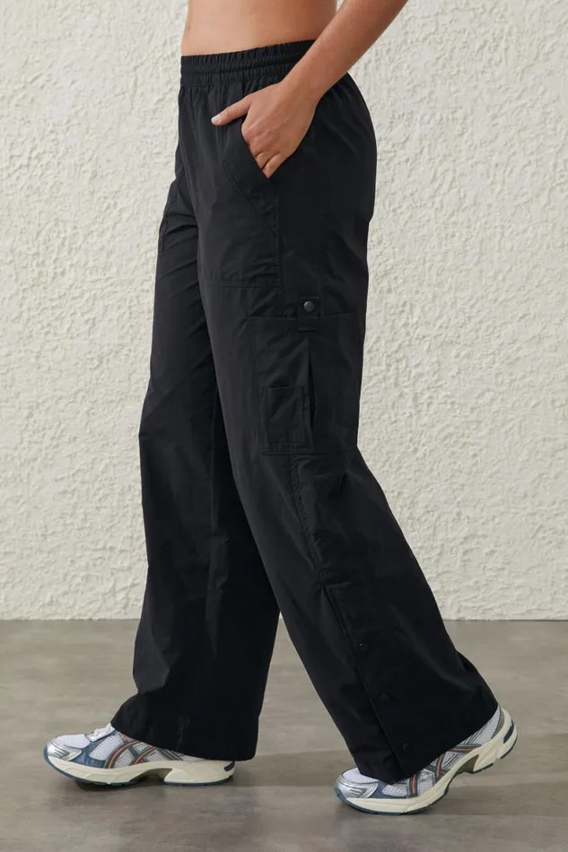 Women Sweats and Hoodies Cotton On Active Woven Snap Pant Black