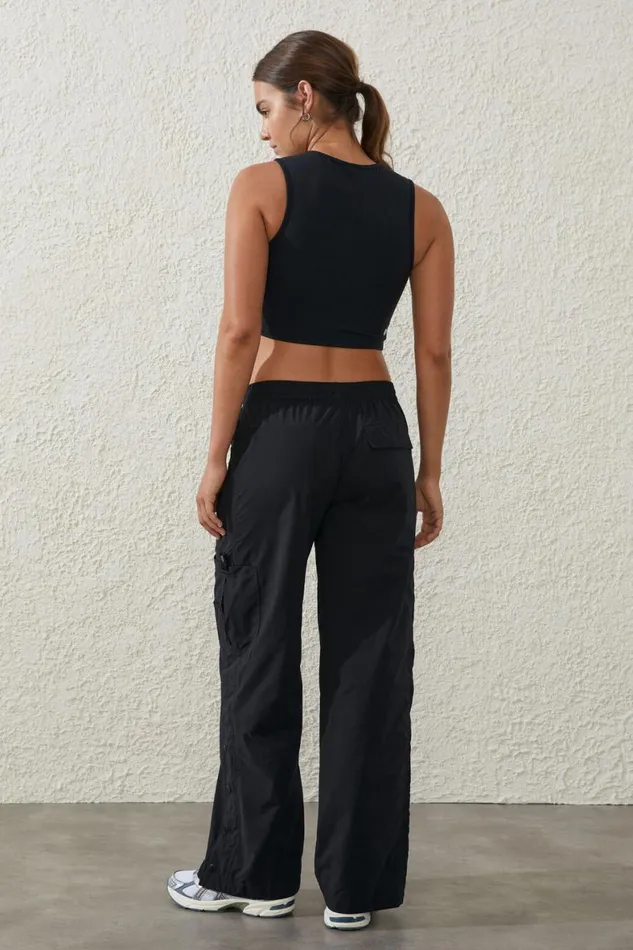 Women Sweats and Hoodies Cotton On Active Woven Snap Pant Black
