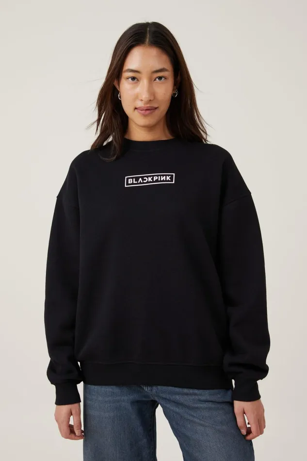 Women Sweats and Hoodies Cotton On Black Pink Crew Sweatshirt Lcn Br Black Pink Born Portrait Black Women Sweats and Hoodies Cotton On Black Pink Crew Sweatshirt Lcn Br Black Pink Born Portrait Black