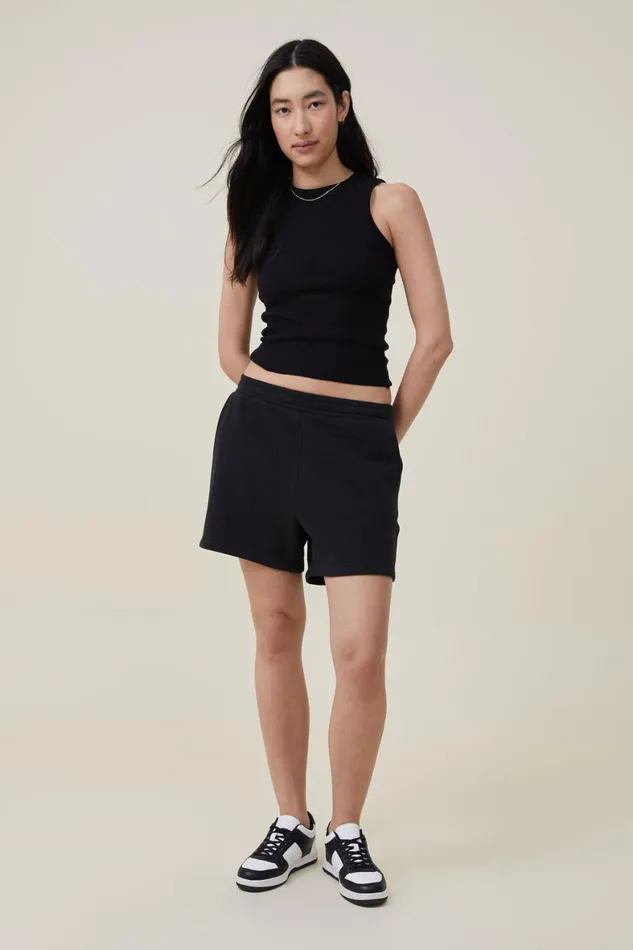 Women Sweats and Hoodies Cotton On Classic Fleece Short Black