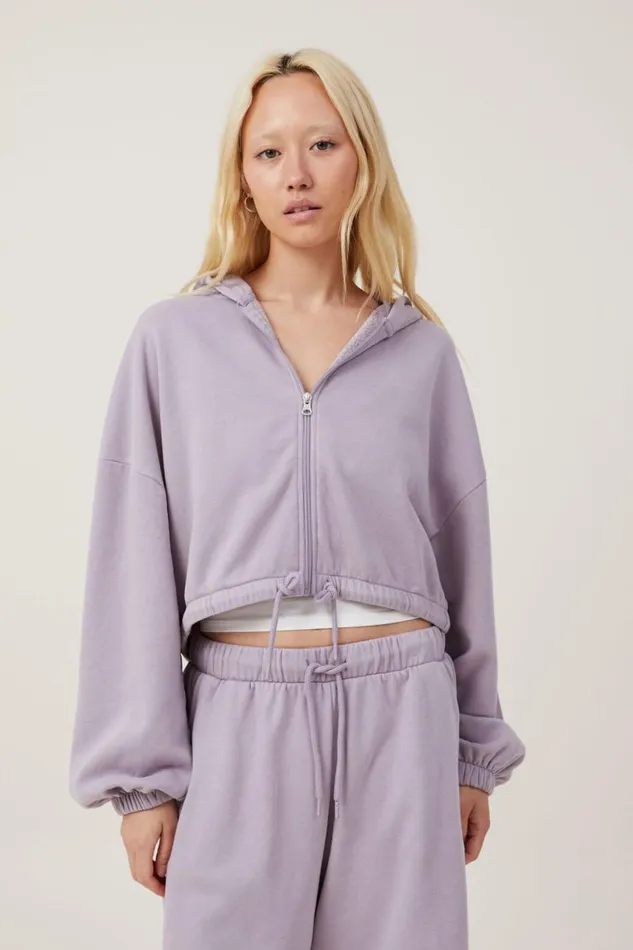 Women Sweats and Hoodies Cotton On Fleece Lounge Cropped Hoodie Lavender Aura Women Sweats and Hoodies Cotton On Fleece Lounge Cropped Hoodie Lavender Aura