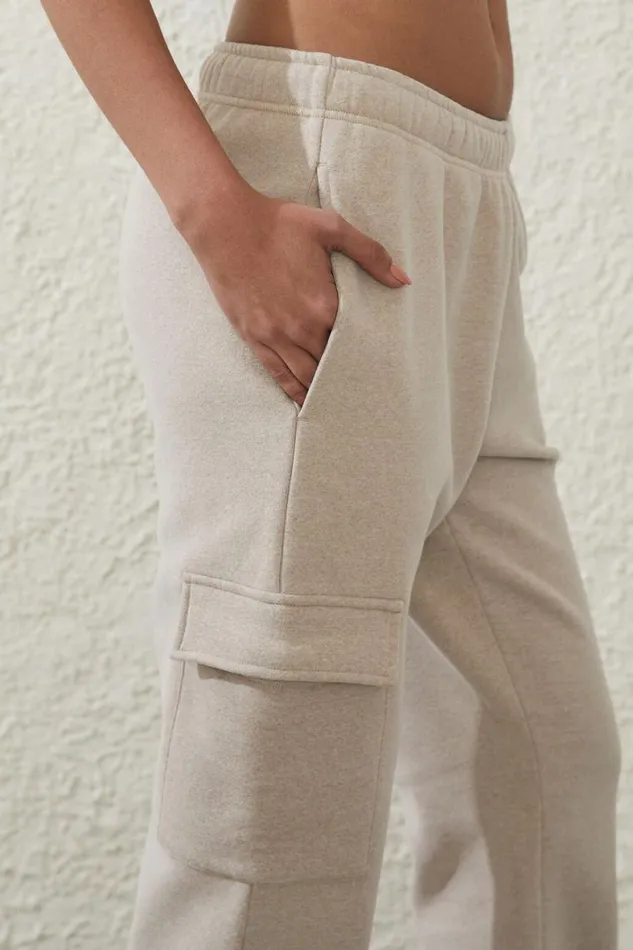 Women Sweats and Hoodies Cotton On Plush Essential Gym Sweatpant White Pepper Marlepocket