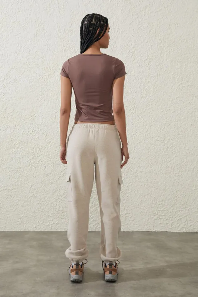 Women Sweats and Hoodies Cotton On Plush Essential Gym Sweatpant White Pepper Marlepocket