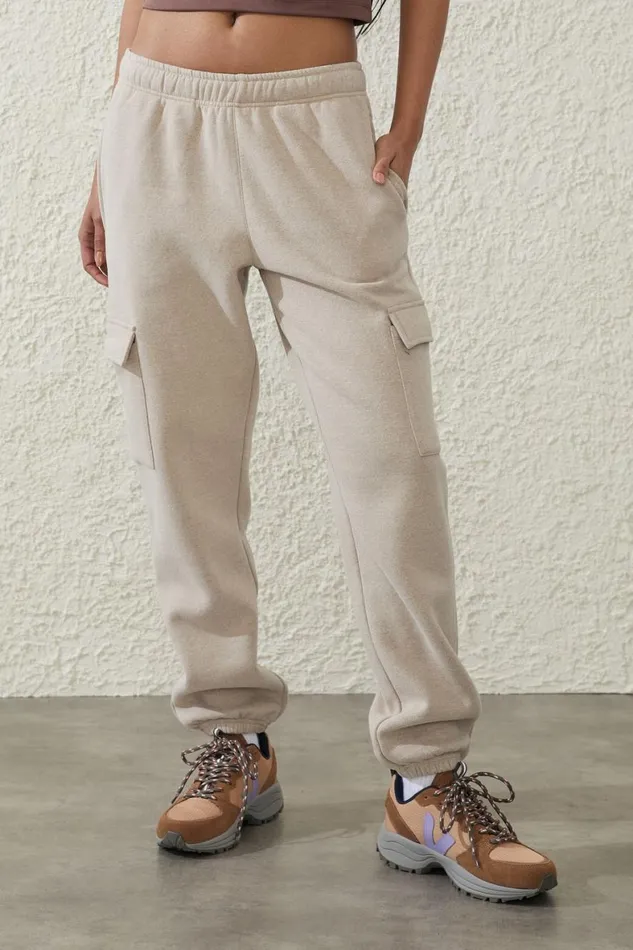 Women Sweats and Hoodies Cotton On Plush Essential Gym Sweatpant White Pepper Marlepocket