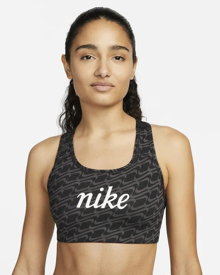 Women Swoosh Icon Clash Blackdark Driftwoodhazel Rushwhite Nike Sports Bras