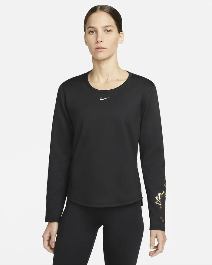 Women ThermaFit One Blackphoton Dustwhite Nike Tops And TShirts