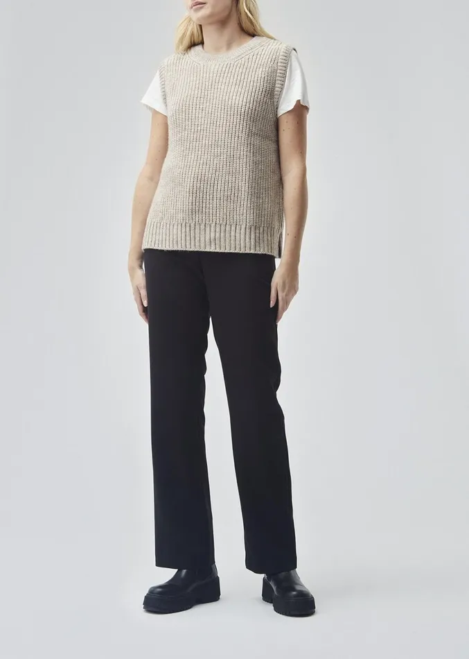 Women Timme Vest Beige Melange Modstrm Blouses and Knitwear