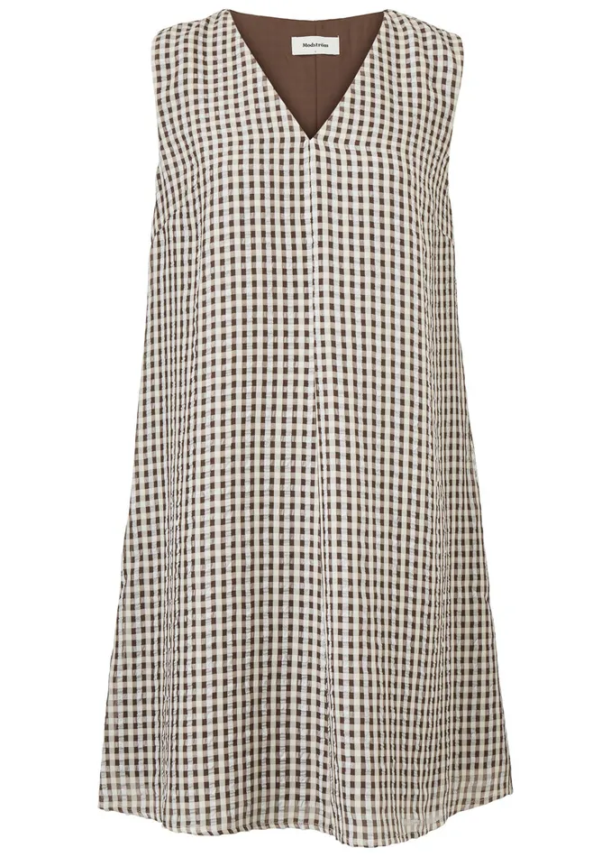 Women Tine Dress Camel Check Modstrm Dresses