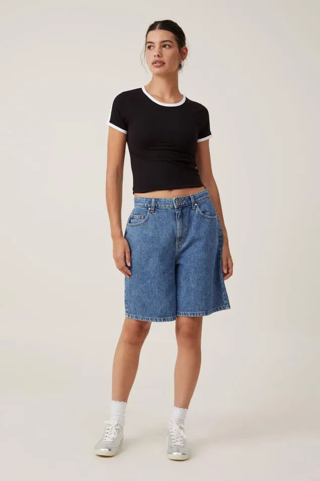 Women Tops Cotton On Billi Crew Neck Tee Black