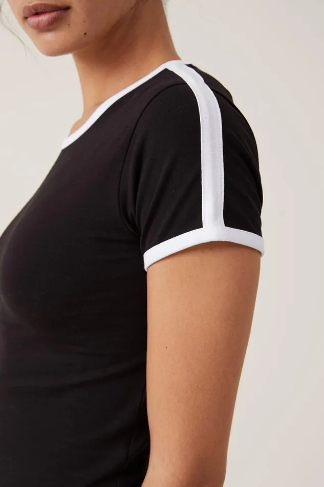 Women Tops Cotton On Billi Crew Neck Tee Black