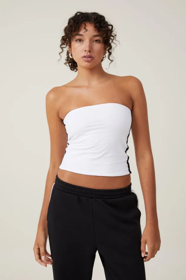 Women Tops Cotton On Billi Tube Top White
