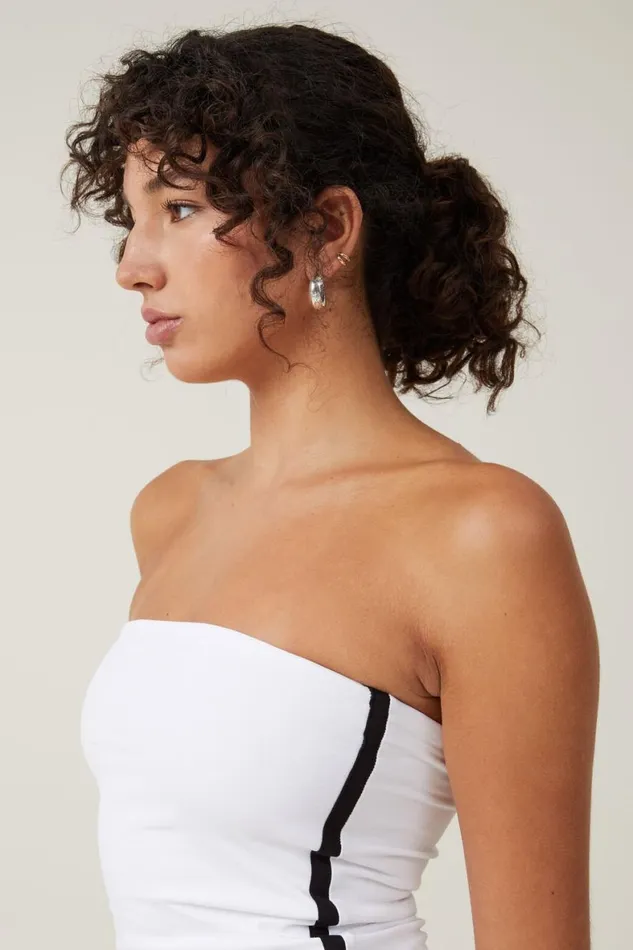 Women Tops Cotton On Billi Tube Top White