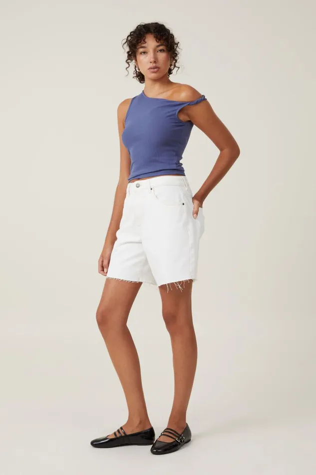 Women Tops Cotton On Margot Off The Shoulder Tank Vintage Navy