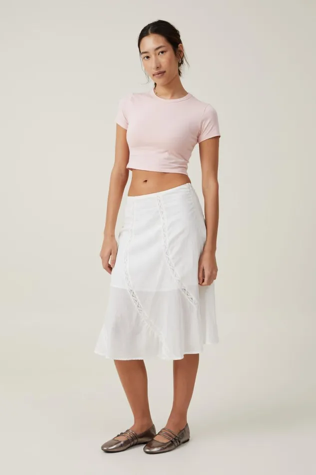 Women Tops Cotton On Micro Crop Tee Rose Quartz