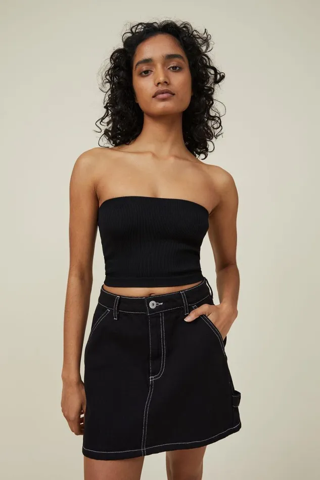 Women Tops Cotton On Seamless Ellie Tube Top Black