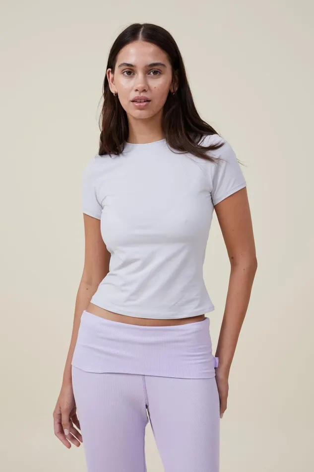 Women Tops Cotton On Soft Lounge Fitted TShirt Grey