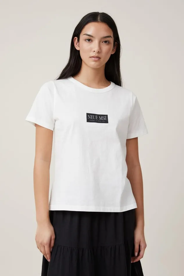 Women Tops Cotton On The 91 Classic Graphic Organic Tee Neue Muse Vintage White