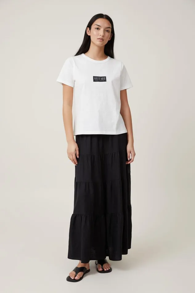 Women Tops Cotton On The 91 Classic Graphic Organic Tee Neue Muse Vintage White